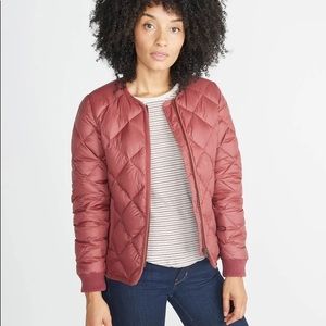 Marine Layer Quilted Puffer Jacket in Dusty Rose